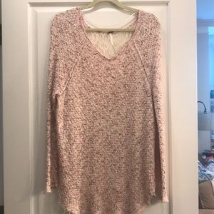 Free People oversized knit sweater w/lace back